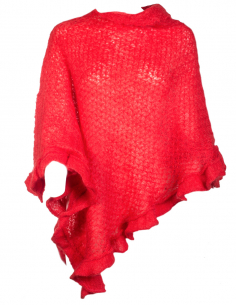 Poncho rosso in lana mohair... 2
