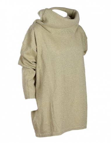 Maxi-pull con collo alto ad anello