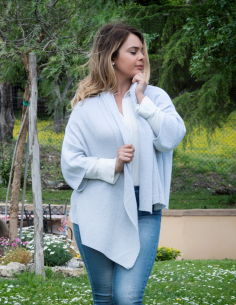 Kimono in lana con inserti...