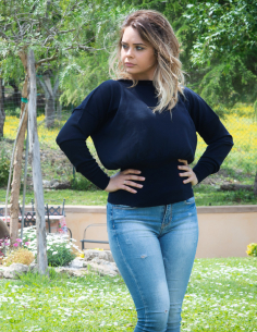 Maglia in lana rasata con...