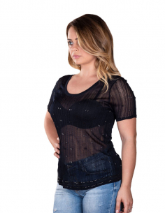 Maglia a coste con strass 2