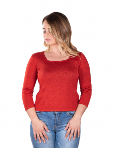 Maglia in lurex con collo...