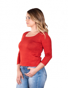 Maglia in lurex con collo... 2